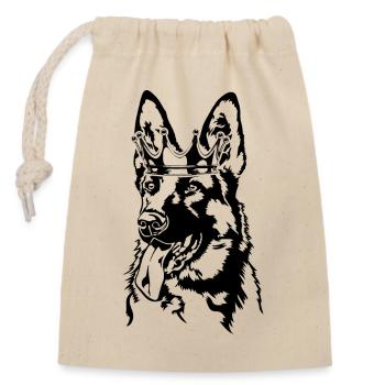 German Shepherd Krone Dogs Dog Wilsigns - Closable cotton gift bag (14x20cm) - nature - Front