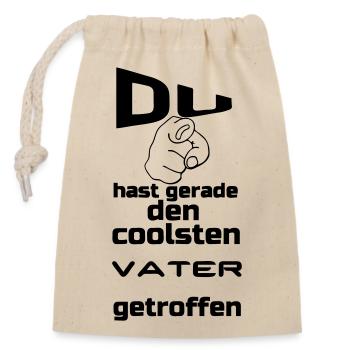Coolster Vater Geschenk - Verschließbarer Geschenkbeutel aus Baumwolle (14x20cm) - Natur - Vorne