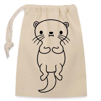 marder netter schwimmender otter - Verschließbarer Geschenkbeutel aus Baumwolle (14x20cm) - Natur - Vorne