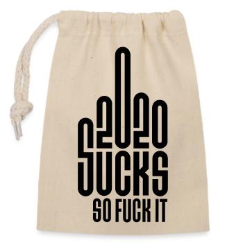 2020 suce alors baise-le logo doigt du milieu va te faire foutre - Sac cadeau en coton avec cordon (14 x 20 cm) - nature - Devant