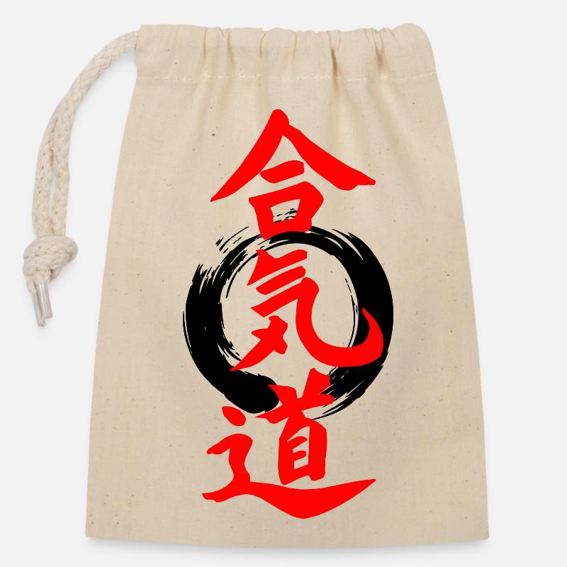 Aikido - Verschließbarer Geschenkbeutel aus Baumwolle (14x20cm) - Natur
