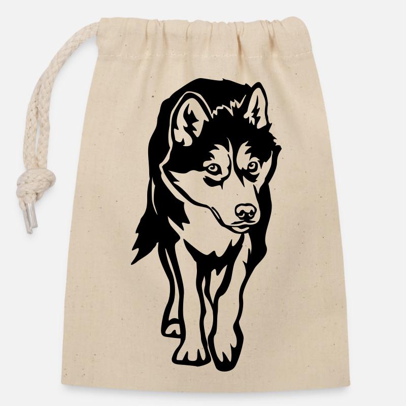 Rauque - Sac cadeau en coton avec cordon (14 x 20 cm) - nature