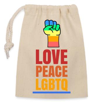 Liebe Statement Homosexuell Menschenrechte Lgbt - Verschließbarer Geschenkbeutel aus Baumwolle (14x20cm) - Natur - Vorne