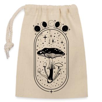 Magische Pilze mit Mondphasen - Celestial Fungi - Verschließbarer Geschenkbeutel aus Baumwolle (14x20cm) - Natur - Vorne