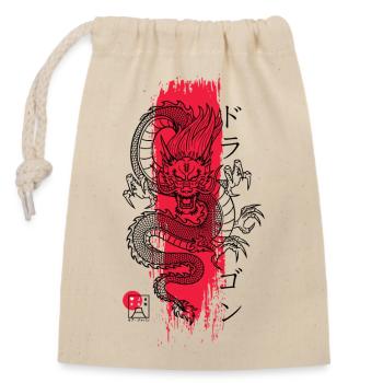 Dragon - Closable cotton gift bag (14x20cm) - nature - Front