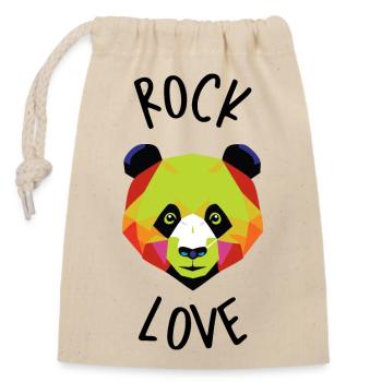 Rock-Liebe! - Verschließbarer Geschenkbeutel aus Baumwolle (14x20cm) - Natur - Vorne