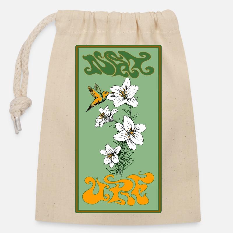Natur - Verschließbarer Geschenkbeutel aus Baumwolle (14x20cm) - Natur