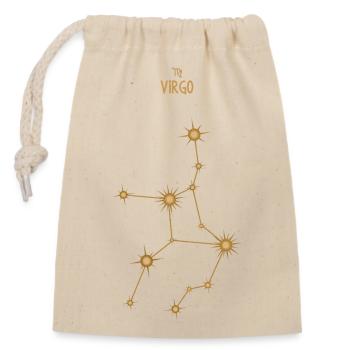 Virgo Zodiac Sign Star Constellation Golden Tones - Closable cotton gift bag (14x20cm) - nature - Front