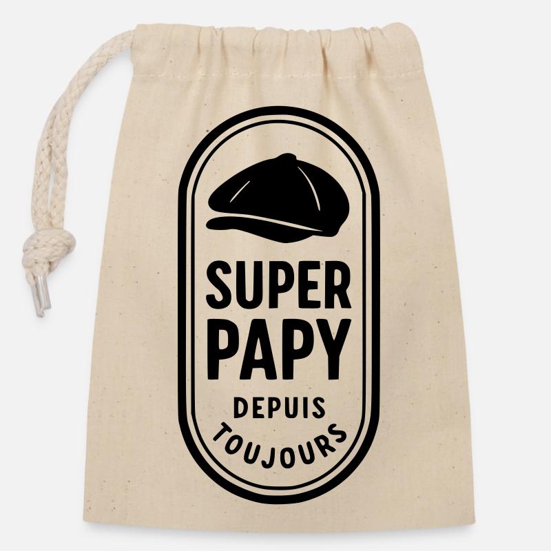 Super Grandpa since always - Closable cotton gift bag (14x20cm) - nature