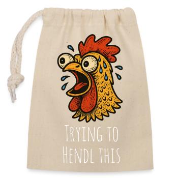 J’essaie de faire entendre ce dicton - Sac cadeau en coton avec cordon (14 x 20 cm) - nature - Devant