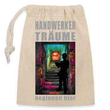 Artisan Dreams: Neon Trail - Closable cotton gift bag (14x20cm) - nature - Front