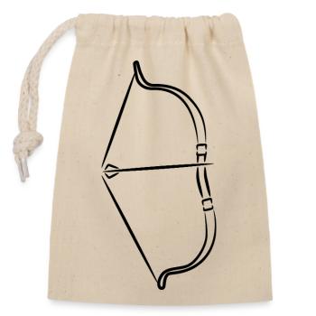 Bow and arrow sketch - Closable cotton gift bag (14x20cm) - nature - Front
