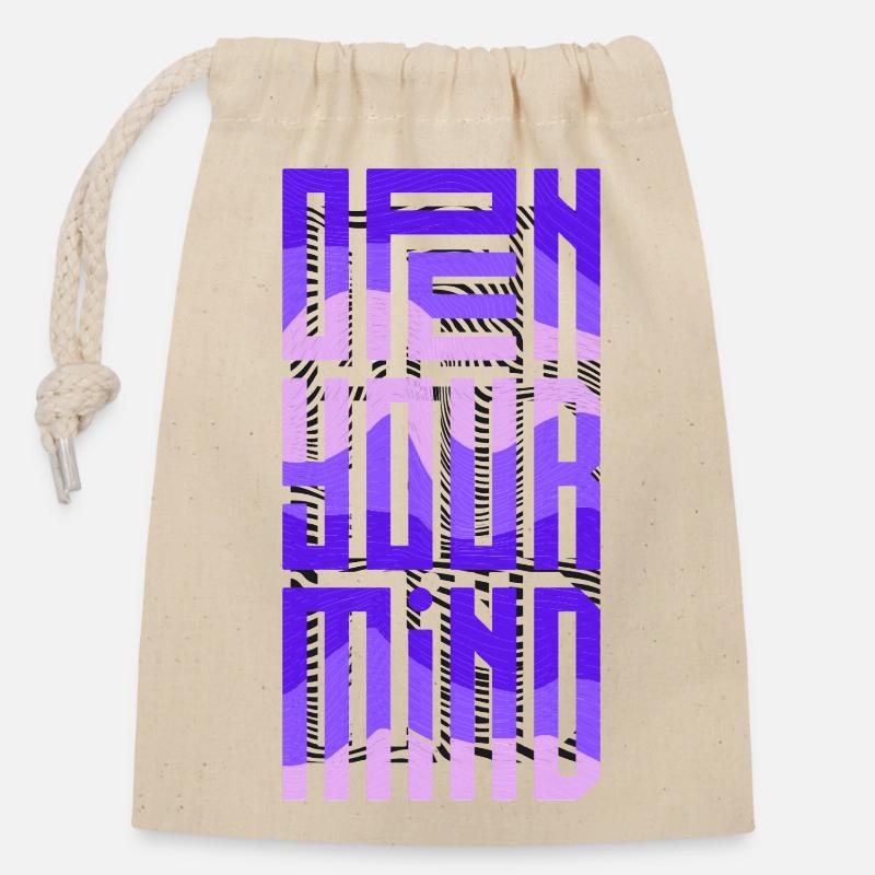 Neon Block Gradient - Closable cotton gift bag (14x20cm) - nature