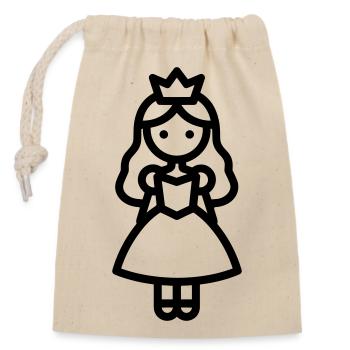 princesse - Sac cadeau en coton avec cordon (14 x 20 cm) - nature - Devant