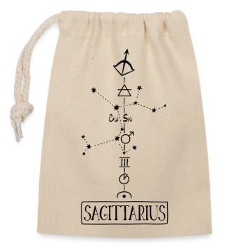 Sagittaire - Zodiaque Sagittaire - noir - Sac cadeau en coton avec cordon (14 x 20 cm) - nature - Devant