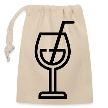 Cocktail - Verschließbarer Geschenkbeutel aus Baumwolle (14x20cm) - Natur - Vorne