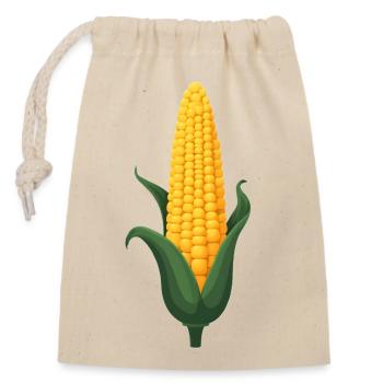 Corn - Closable cotton gift bag (14x20cm) - nature - Front