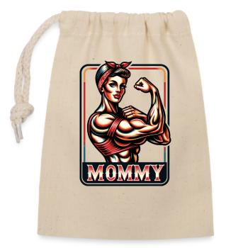 Muscle Mommy - Closable cotton gift bag (14x20cm) - nature - Front
