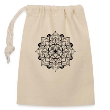 Symbol Geschenk Ornament Mandala Spirit Goa Orient - Verschließbarer Geschenkbeutel aus Baumwolle (14x20cm) - Natur - Vorne