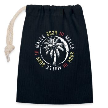 Vacances Malle 2024 Majorque - Sac cadeau en coton avec cordon (14 x 20 cm) - bleu marine - Devant