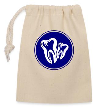 Zahn Dental Zahnarzt Icon - Verschließbarer Geschenkbeutel aus Baumwolle (14x20cm) - Natur - Vorne