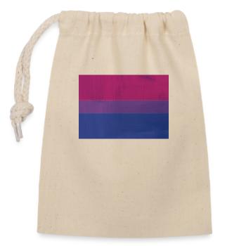 Bi Pride Flag - Verschließbarer Geschenkbeutel aus Baumwolle (14x20cm) - Natur - Vorne
