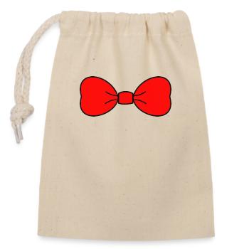 NODE. BOW TIE - Closable cotton gift bag (14x20cm) - nature - Front