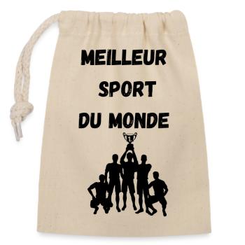 Best sport - Sac cadeau en coton avec cordon (14 x 20 cm) - nature - Devant