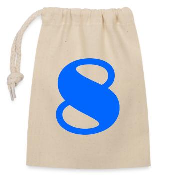 8. 8 YEARS. EIGHT. 8TH ANNIVERSARY. ANNIVERSARY - Closable cotton gift bag (14x20cm) - nature - Front