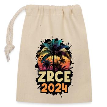 Zrce 2024 Urlaub Spruch - Verschließbarer Geschenkbeutel aus Baumwolle (14x20cm) - Natur - Vorne