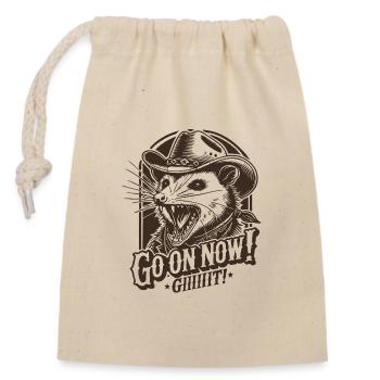 Vintage Go On Now Git Lustiger Cowboy Opossum Meme - Verschließbarer Geschenkbeutel aus Baumwolle (14x20cm) - Natur - Vorne