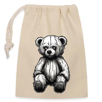 Teddybär / Kuscheltier / Stofftier / Geschenkidee - Verschließbarer Geschenkbeutel aus Baumwolle (14x20cm) - Natur - Vorne