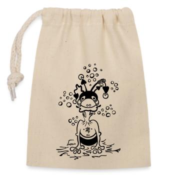 Étranger - Sac cadeau en coton avec cordon (14 x 20 cm) - nature - Devant
