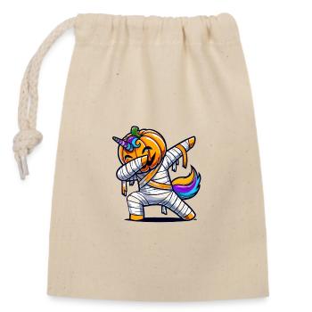 Dabbing Pumpkin Unicorn Mummy Unicorn Colorful - Closable cotton gift bag (14x20cm) - nature - Front
