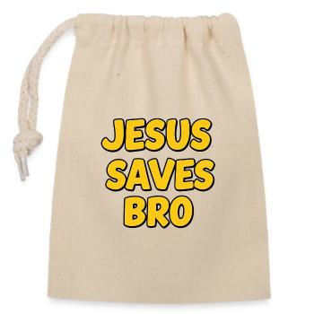 Jesus Saved Bridge - Closable cotton gift bag (14x20cm) - nature - Front