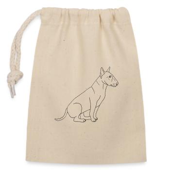 Bullterrier - Verschließbarer Geschenkbeutel aus Baumwolle (14x20cm) - Natur - Vorne