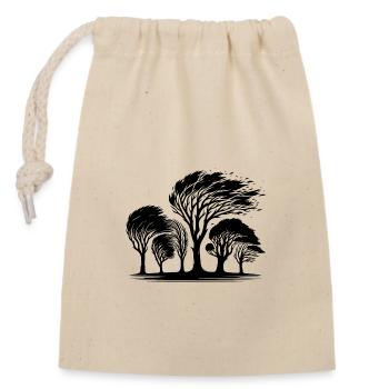 Coastal trees in a violent autumn storm - Closable cotton gift bag (14x20cm) - nature - Front