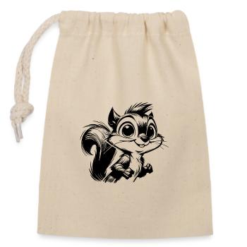 Bébé Enfants Écureuil Crayon Croquis - Sac cadeau en coton avec cordon (14 x 20 cm) - nature - Devant