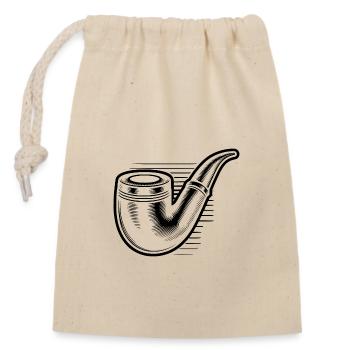 The Silent Art of Smoking Old Pipe Smokers - Closable cotton gift bag (14x20cm) - nature - Front