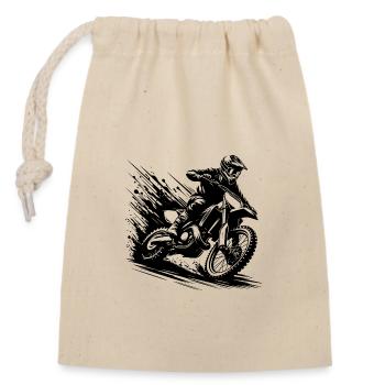 Enduro Gelände Fahrer Matsch und Geschwindigkeit - Verschließbarer Geschenkbeutel aus Baumwolle (14x20cm) - Natur - Vorne