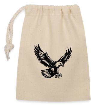 Majestic eagle ready to attack - Closable cotton gift bag (14x20cm) - nature - Front