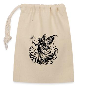 Imaginative Silhouettes Wings and Sparkle Fairy - Closable cotton gift bag (14x20cm) - nature - Front