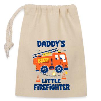 Little Firefighter Daddy Baby Birth Firefighter - Closable cotton gift bag (14x20cm) - nature - Front