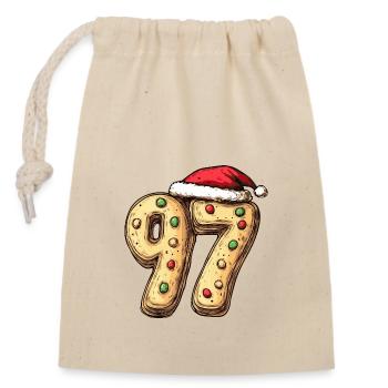 97 Number Christmas - Closable cotton gift bag (14x20cm) - nature - Front