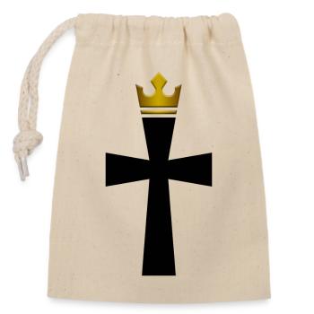 DLM CROSS CROWN B1U - Closable cotton gift bag (14x20cm) - nature - Front