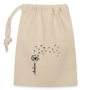 Shalom Löwenzahn Design - Verschließbarer Geschenkbeutel aus Baumwolle (14x20cm) - Natur - Vorne