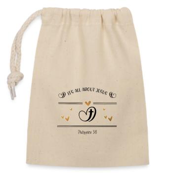 Christian Design, tout tourne autour de Jésus - Sac cadeau en coton avec cordon (14 x 20 cm) - nature - Devant