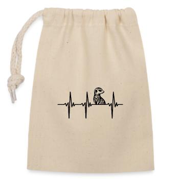 Battement de cœur pour mignon tatouage tribal suricate - Sac cadeau en coton avec cordon (14 x 20 cm) - nature - Devant