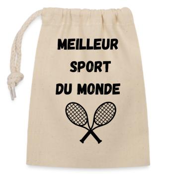 Best sport - Sac cadeau en coton avec cordon (14 x 20 cm) - nature - Devant