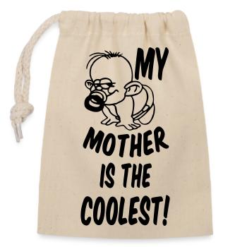 Coolest Mother Mutter Muttertag Geschenk - Verschließbarer Geschenkbeutel aus Baumwolle (14x20cm) - Natur - Vorne